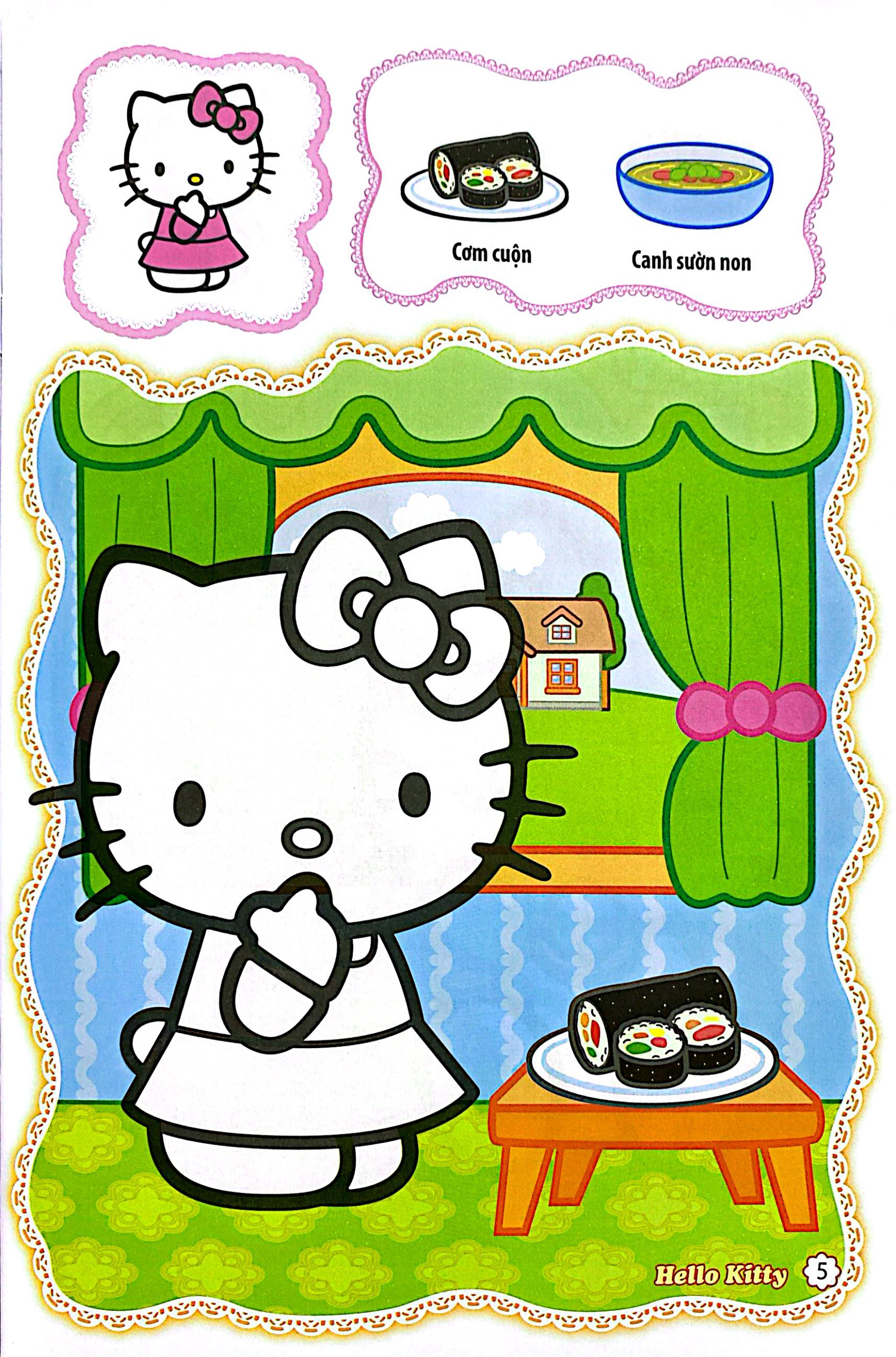 bé tô màu hello kitty - thiên đường ẩm thực
