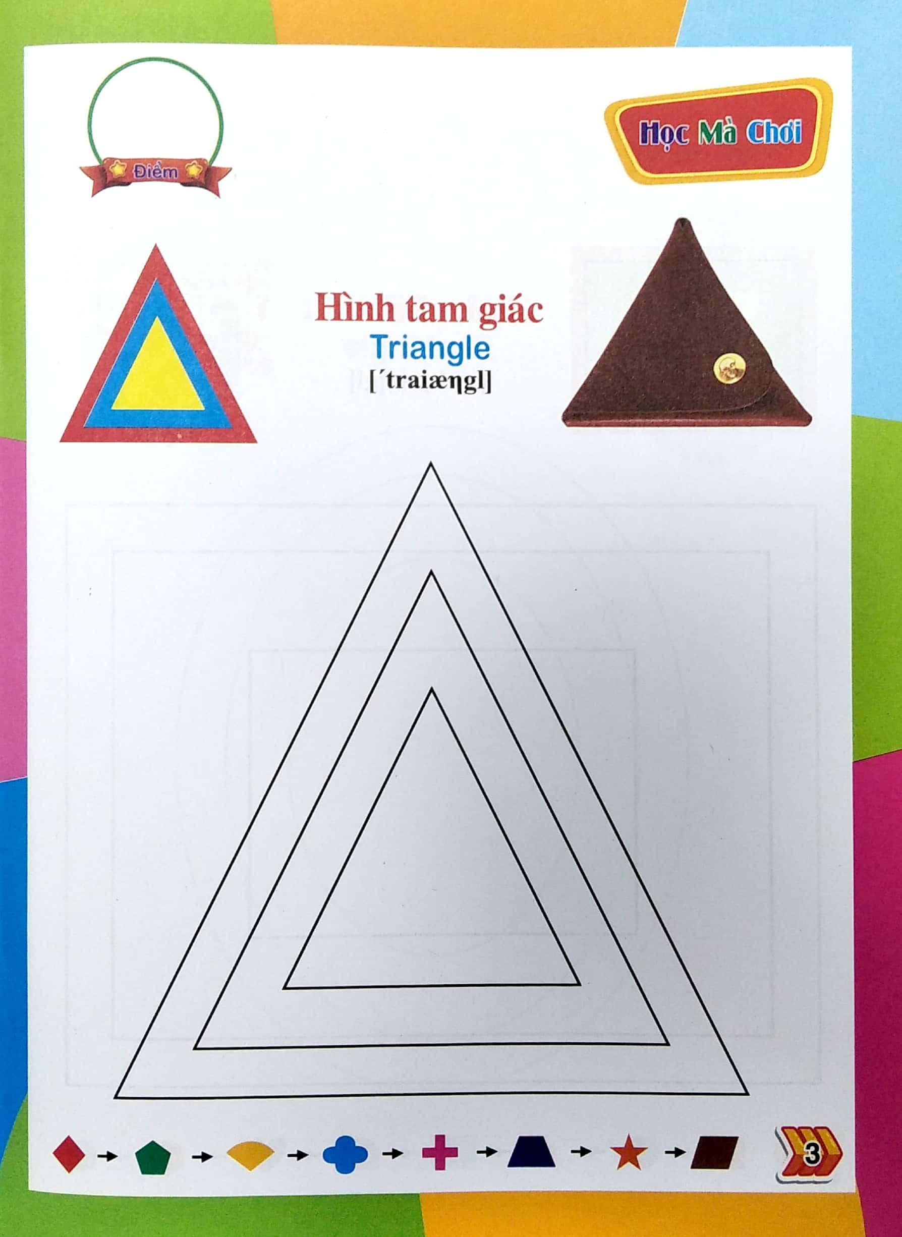 bé tô màu hình dạng và học tiếng anh​