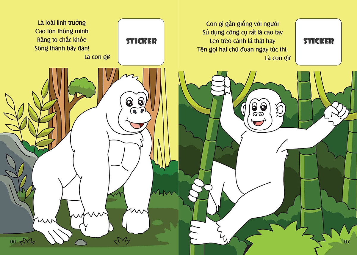 bé tô màu - khám phá rừng xanh hùng vĩ