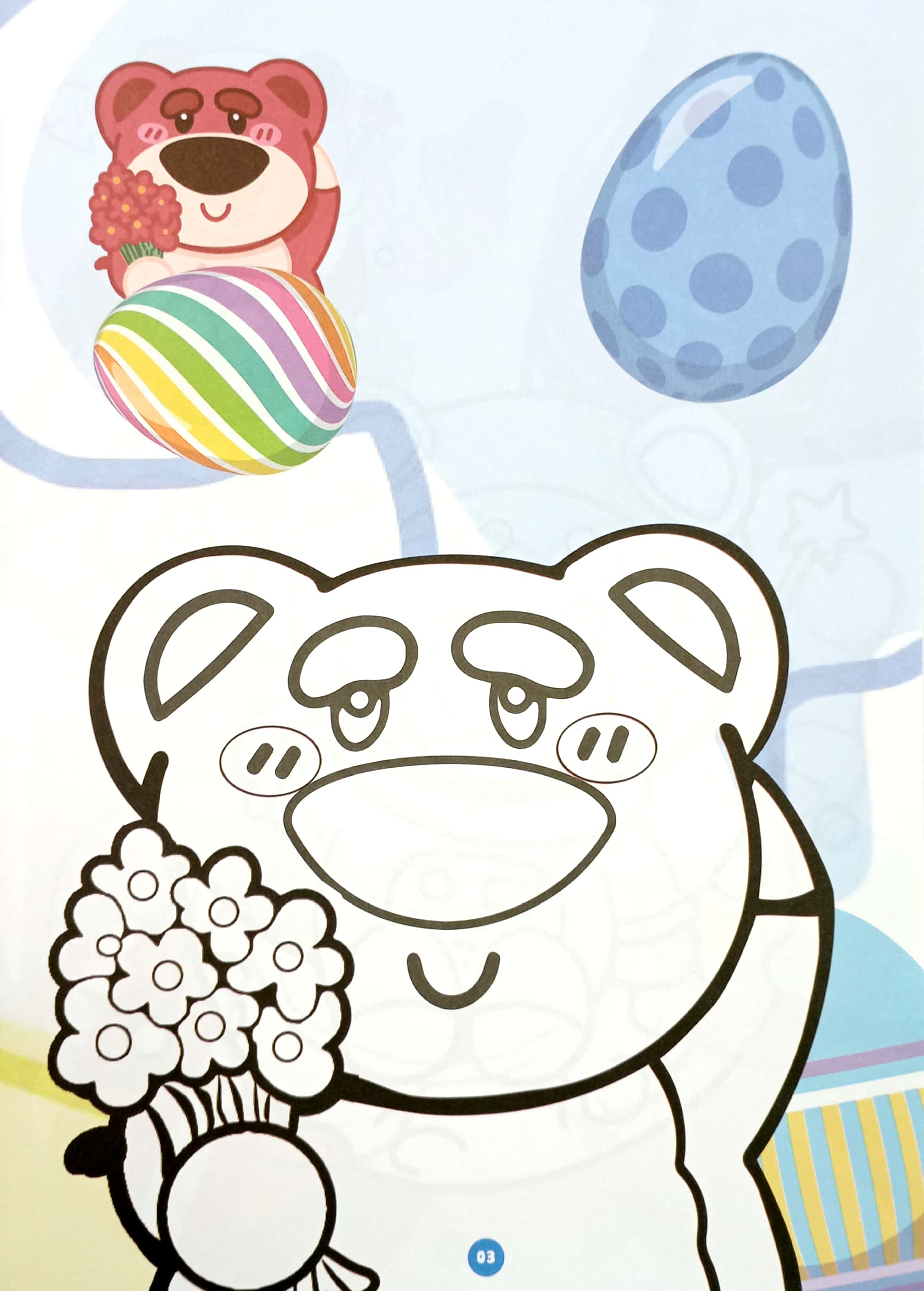 bé tô màu - khám phá trứng cùng lotso