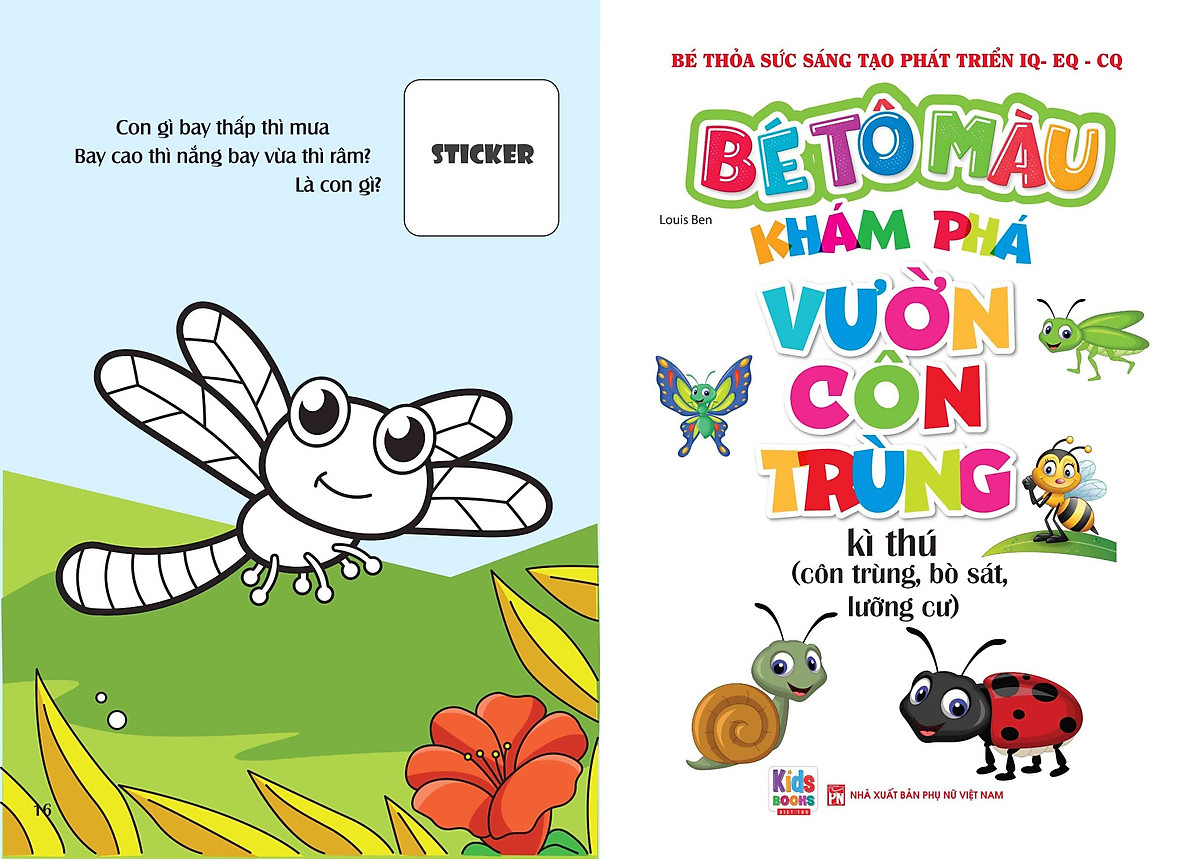 bé tô màu - khám phá vườn côn trùng kì thú
