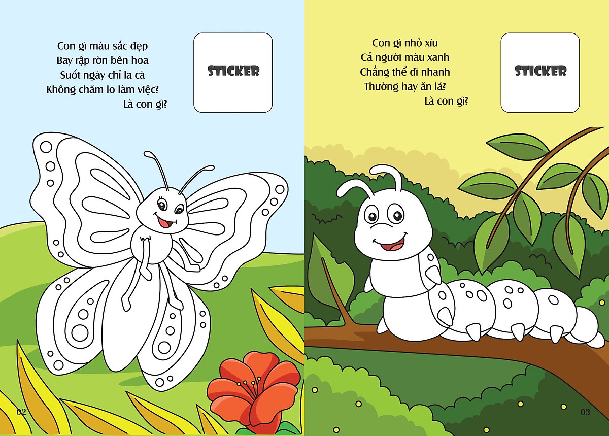 bé tô màu - khám phá vườn côn trùng kì thú