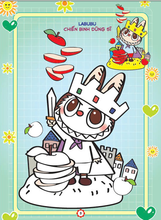 bé tô màu labubu chiến binh quái vật