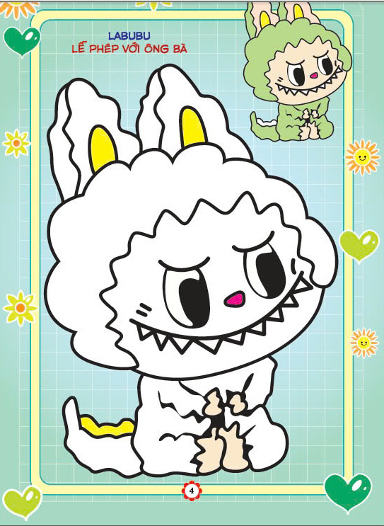 bé tô màu labubu chiến binh quái vật