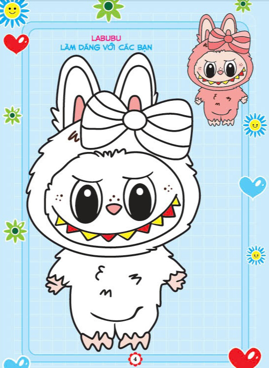 bé tô màu labubu dịu dàng và lãng mạn