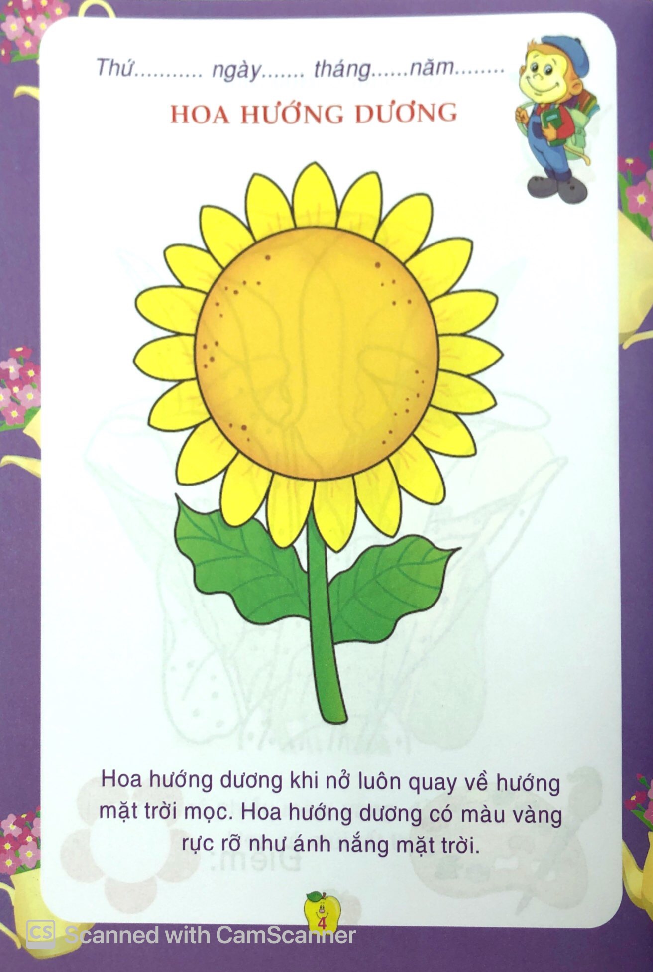 bé tô màu & làm quen với môi trường - các loài hoa