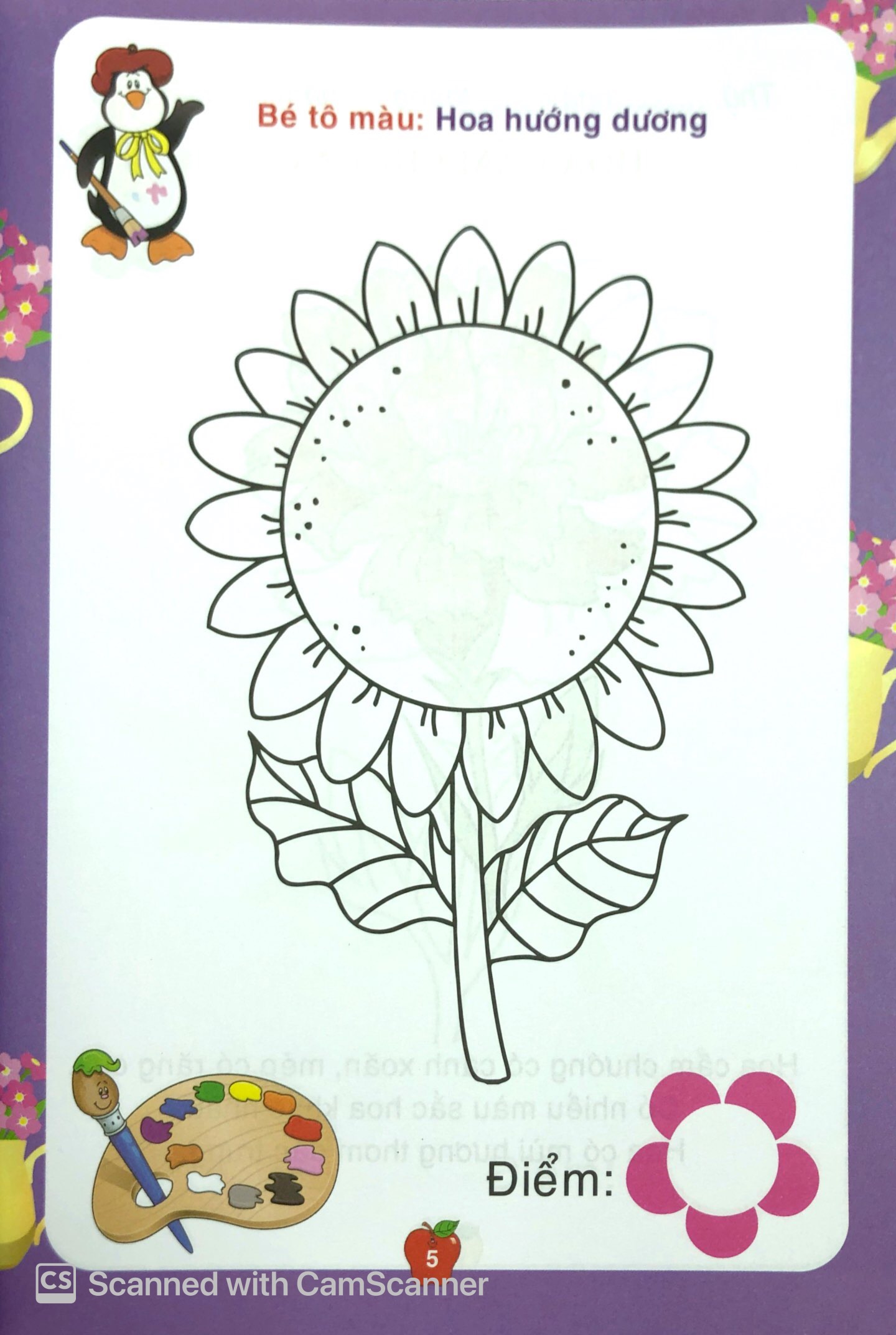 bé tô màu & làm quen với môi trường - các loài hoa