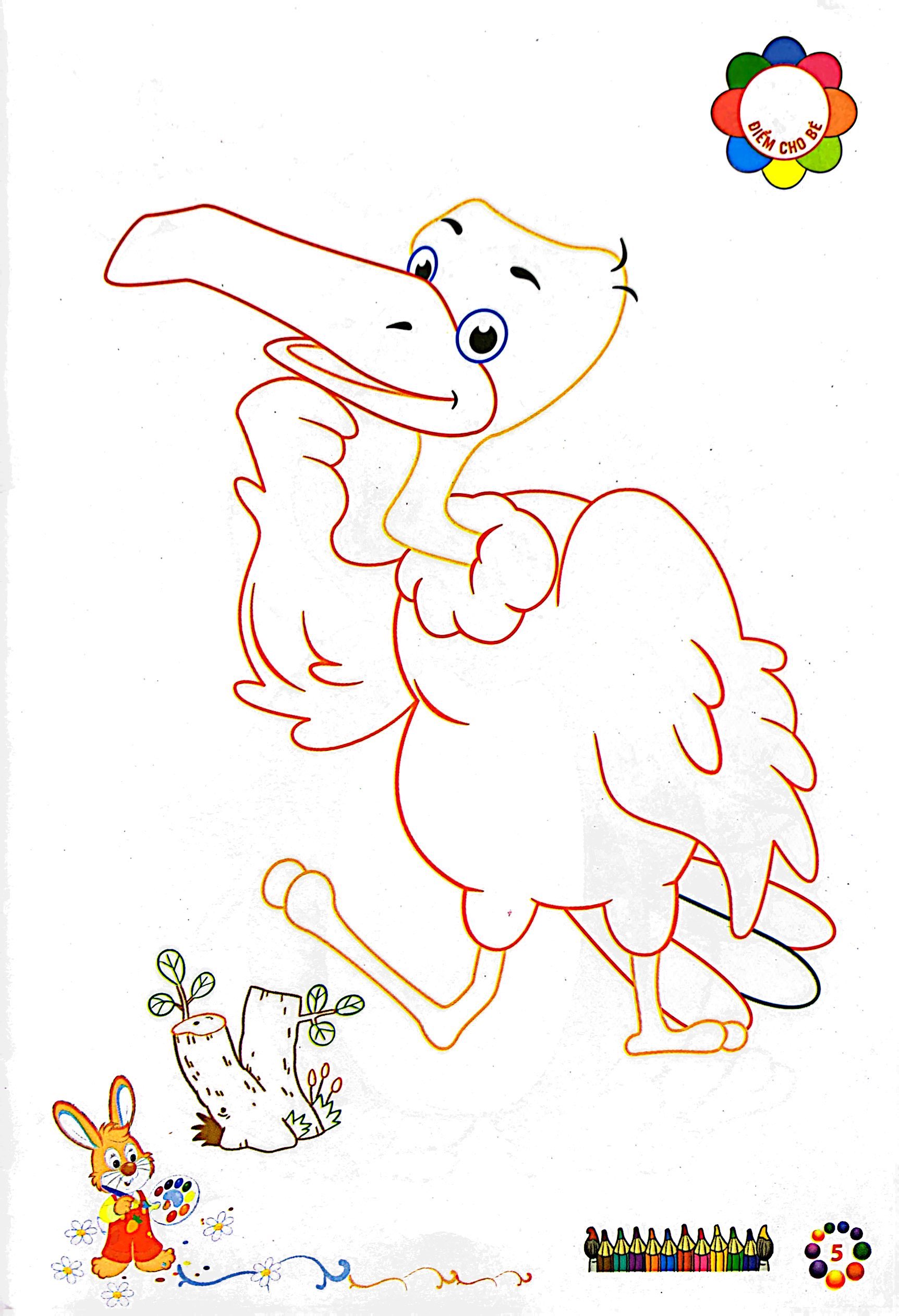 bé tô màu mẫu giáo - chim