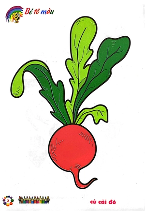 bé tô màu mẫu giáo - rau củ quả