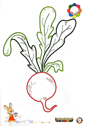 bé tô màu mẫu giáo - rau củ quả