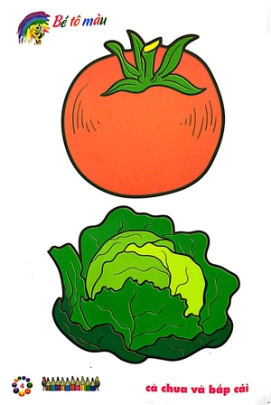 bé tô màu mẫu giáo - rau củ quả
