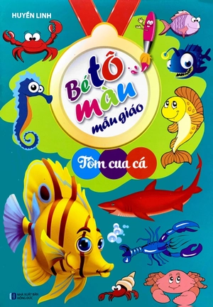 bé tô màu mẫu giáo - tôm cua cá