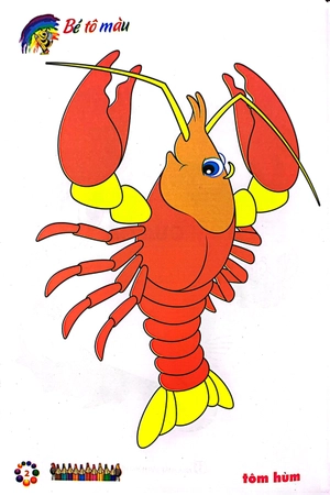 bé tô màu mẫu giáo - tôm cua cá