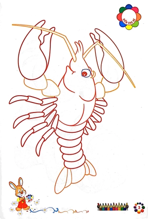 bé tô màu mẫu giáo - tôm cua cá