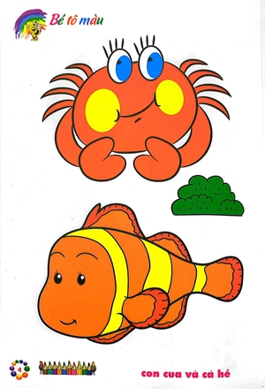 bé tô màu mẫu giáo - tôm cua cá