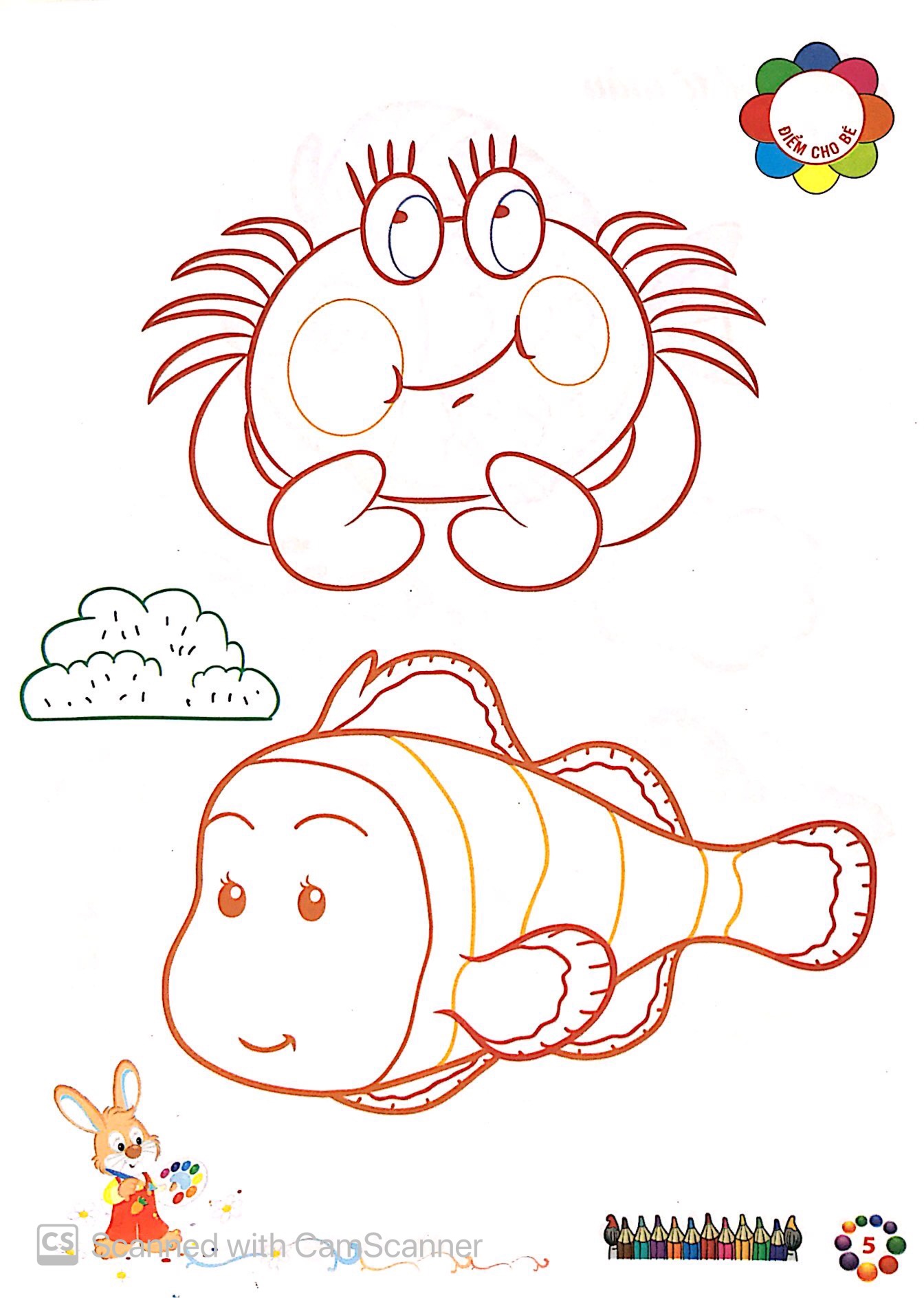 bé tô màu mẫu giáo - tôm cua cá (tái bản 2024)