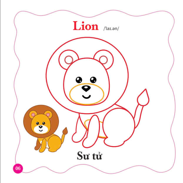 bé tô màu thế giới xung quanh - song ngữ anh-việt - con vật đáng yêu