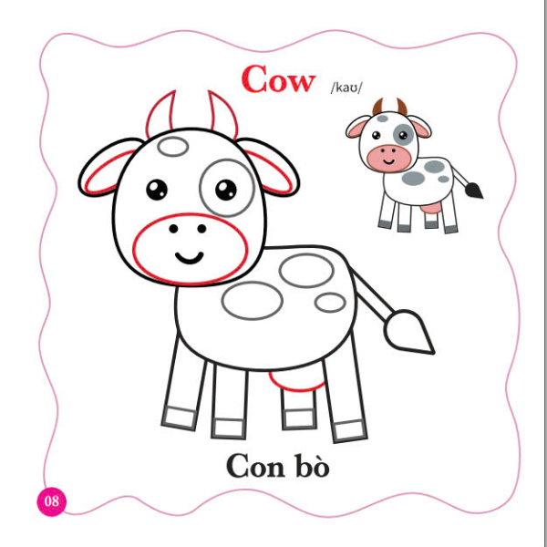 bé tô màu thế giới xung quanh - song ngữ anh-việt - con vật đáng yêu