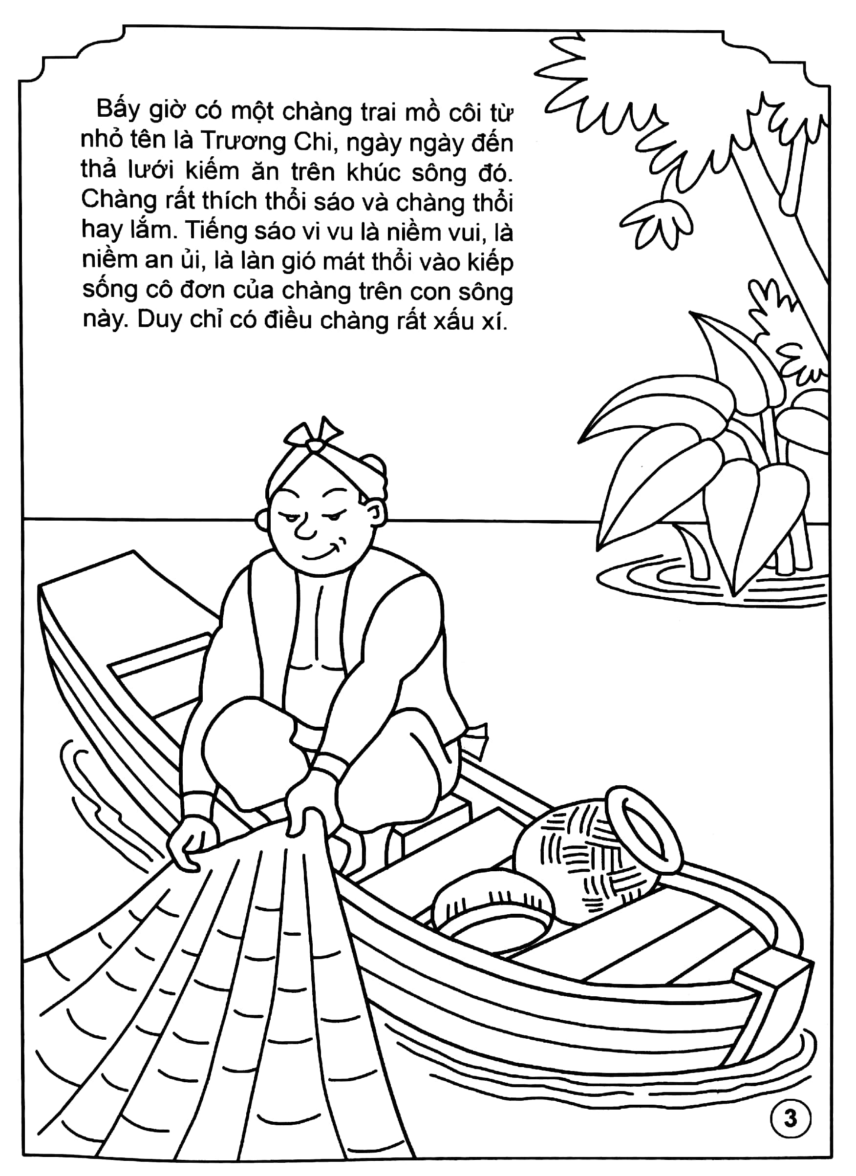 bé tô màu truyện dân gian việt nam - tiếng sáo trương chi