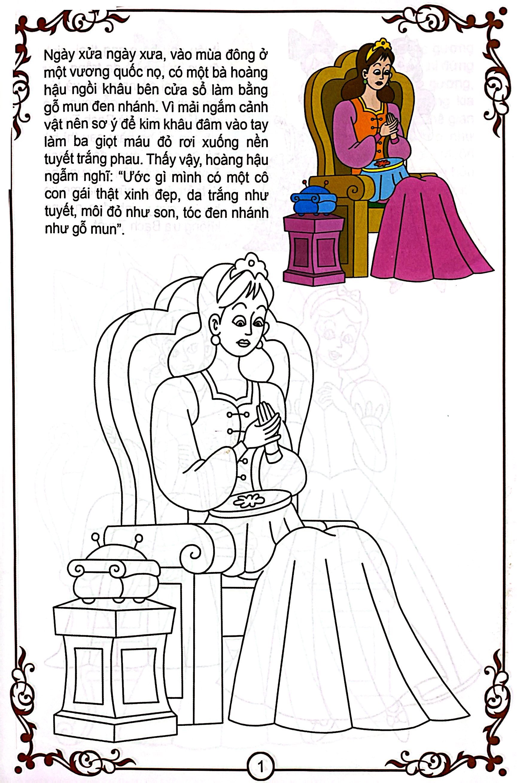 Bé Tô Màu Và Đọc Truyện - Các Nàng Công Chúa - Bạch Tuyết Và Bảy Chú Lùn (Tái Bản 2025)