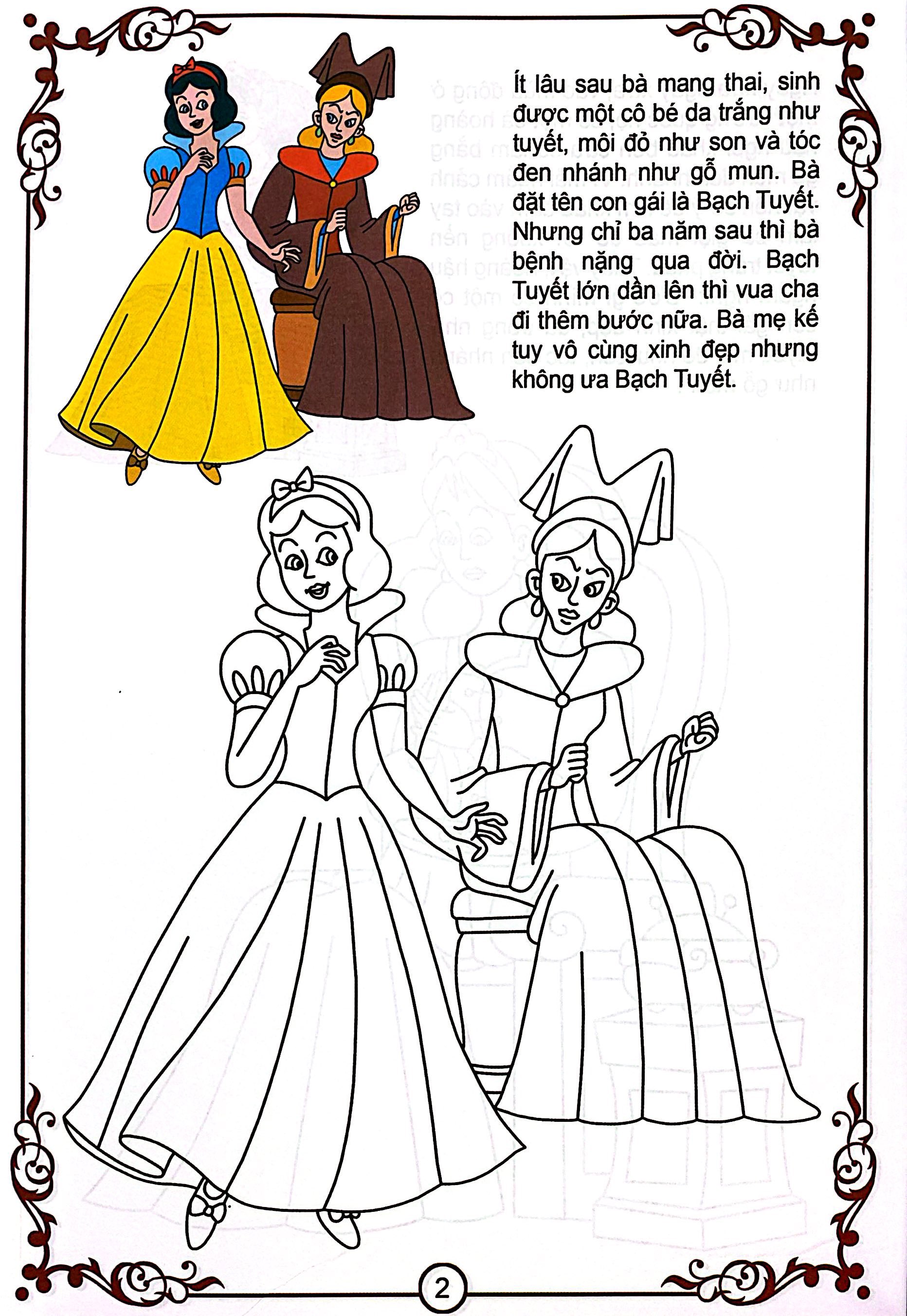 Bé Tô Màu Và Đọc Truyện - Các Nàng Công Chúa - Bạch Tuyết Và Bảy Chú Lùn (Tái Bản 2025)
