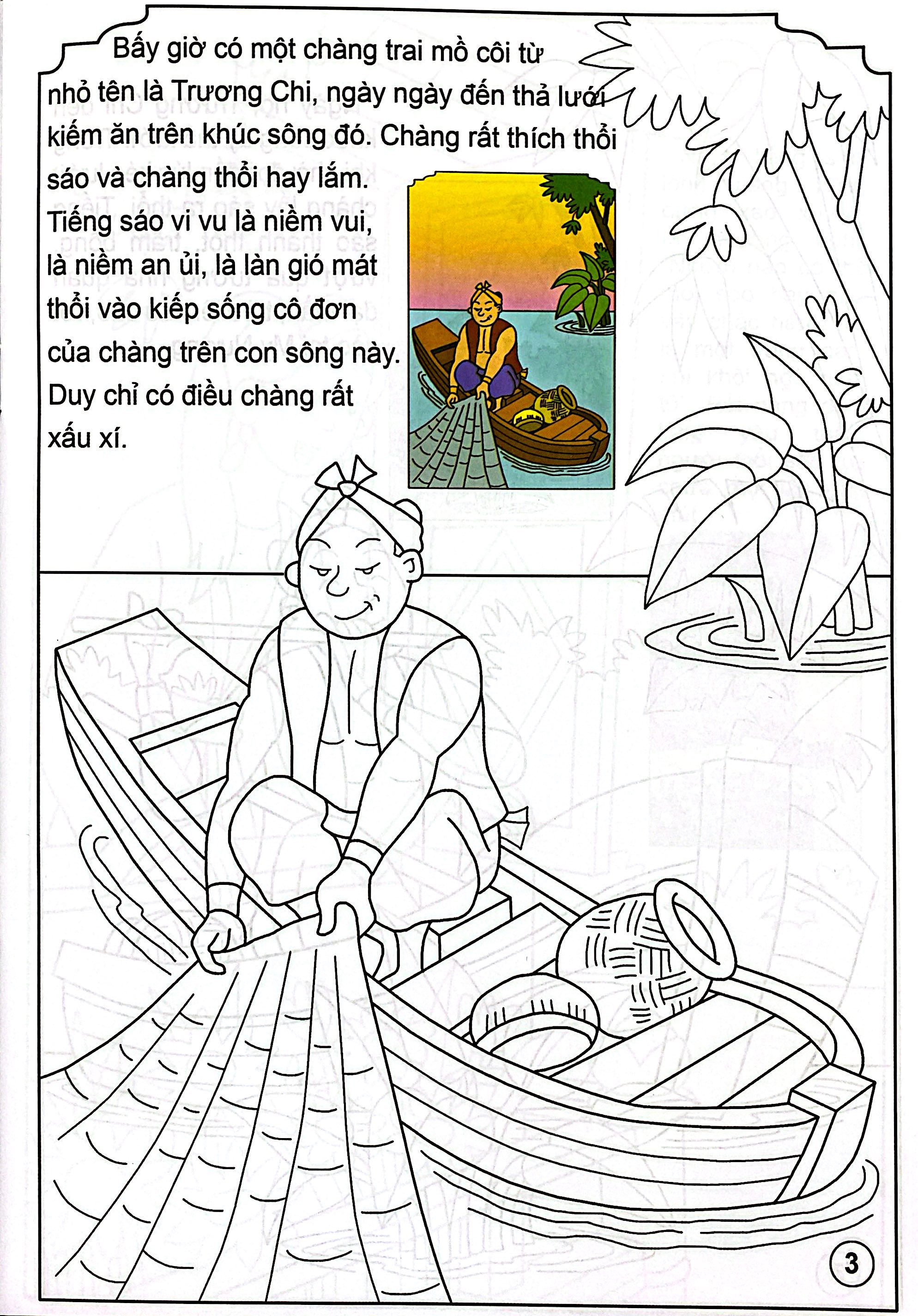 Bé Tô Màu Và Đọc Truyện - Cổ Tích Việt Nam - Tiếng Sáo Trương Chi (Tái Bản 2025)