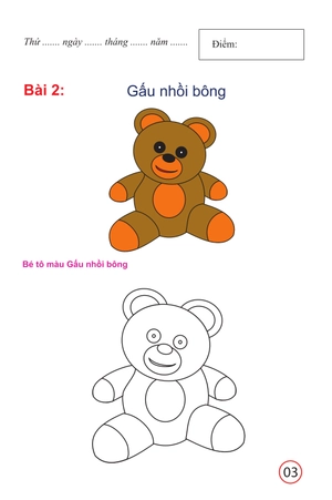 bé tô màu và làm quen với môi trường - đồ chơi, đồ dùng của bé