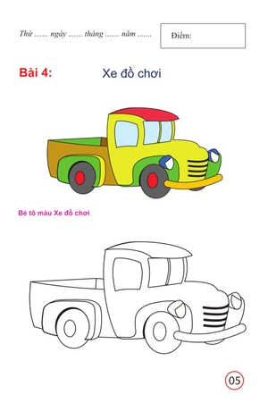 bé tô màu và làm quen với môi trường - đồ chơi, đồ dùng của bé