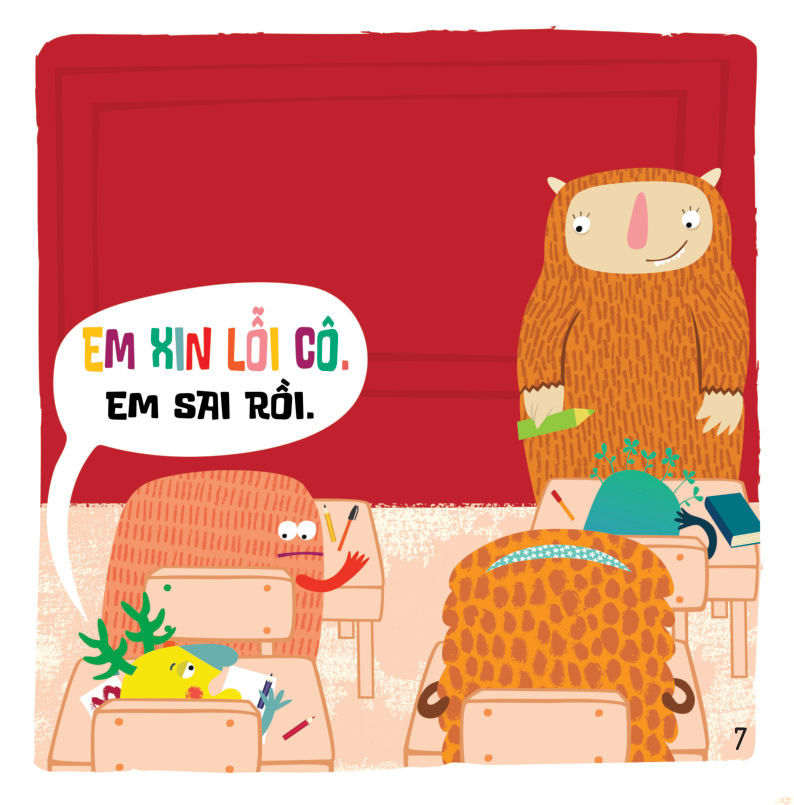 bé tự rèn luyện tình tôt - bé quái vật biết xin lỗi