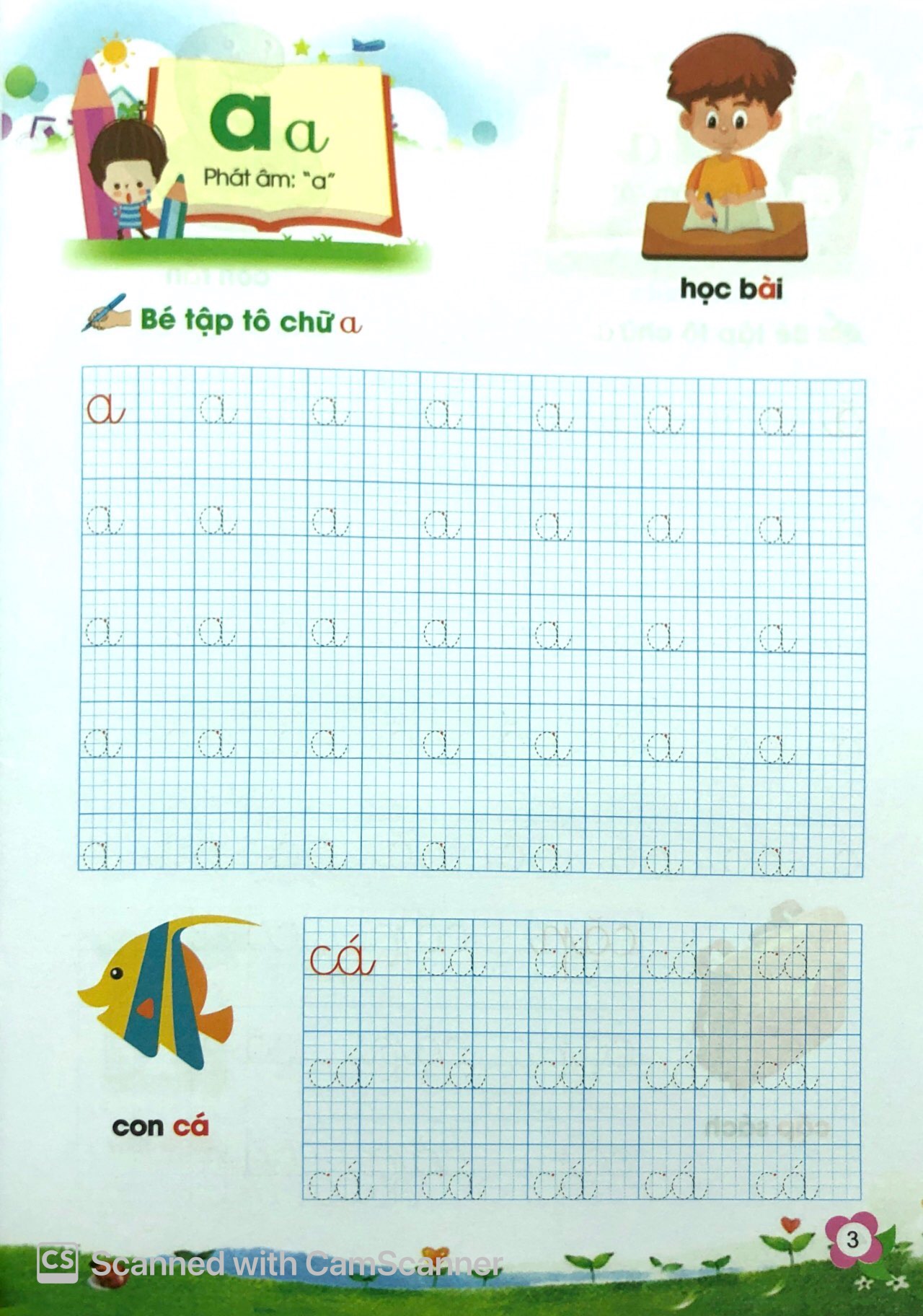 bé tự tin vào lớp 1 - bé tô chữ và ghép vần