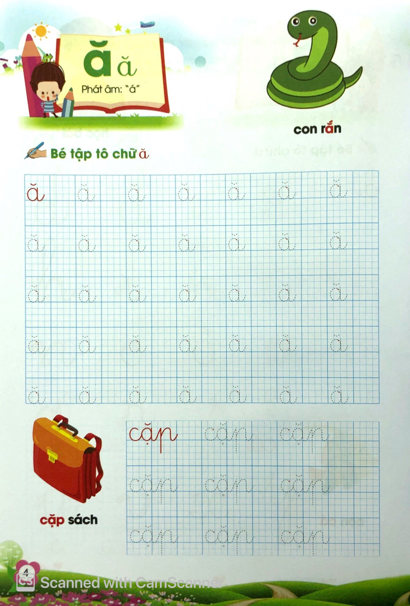 bé tự tin vào lớp 1 - bé tô chữ và ghép vần