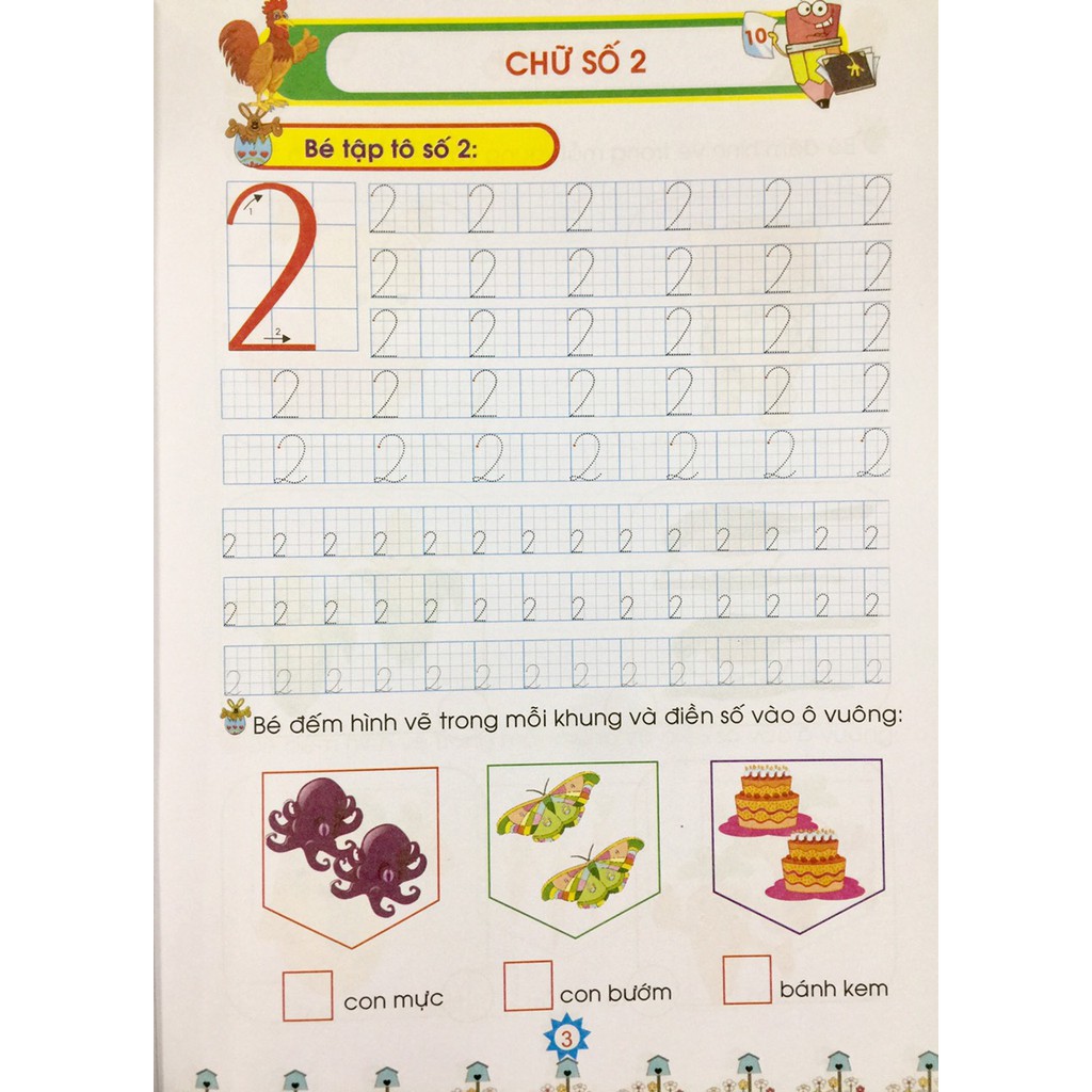 bé vào lớp 1 - bé tô số và tập đếm