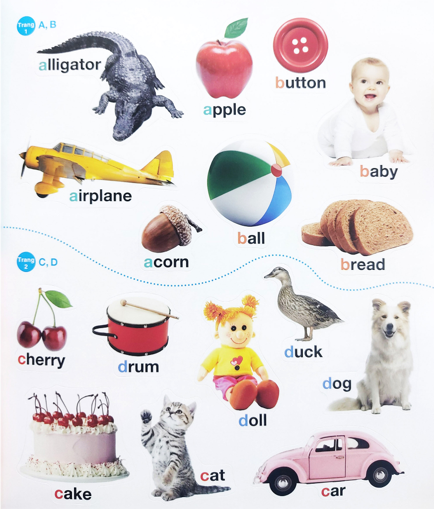 bé vui học tiếng anh cùng sticker - alphabet - bảng chữ cái