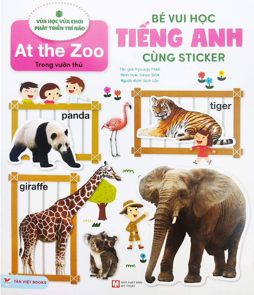 bé vui học tiếng anh cùng sticker - at the zoo - trong vườn thú