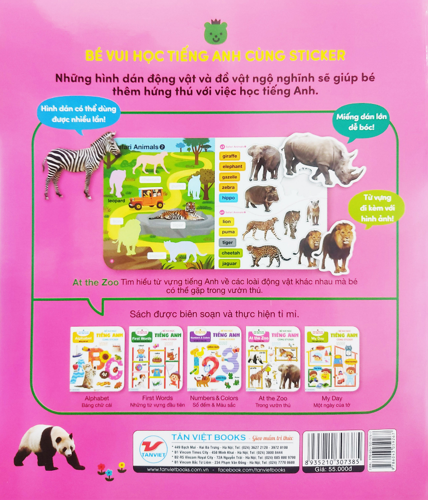 bé vui học tiếng anh cùng sticker - at the zoo - trong vườn thú
