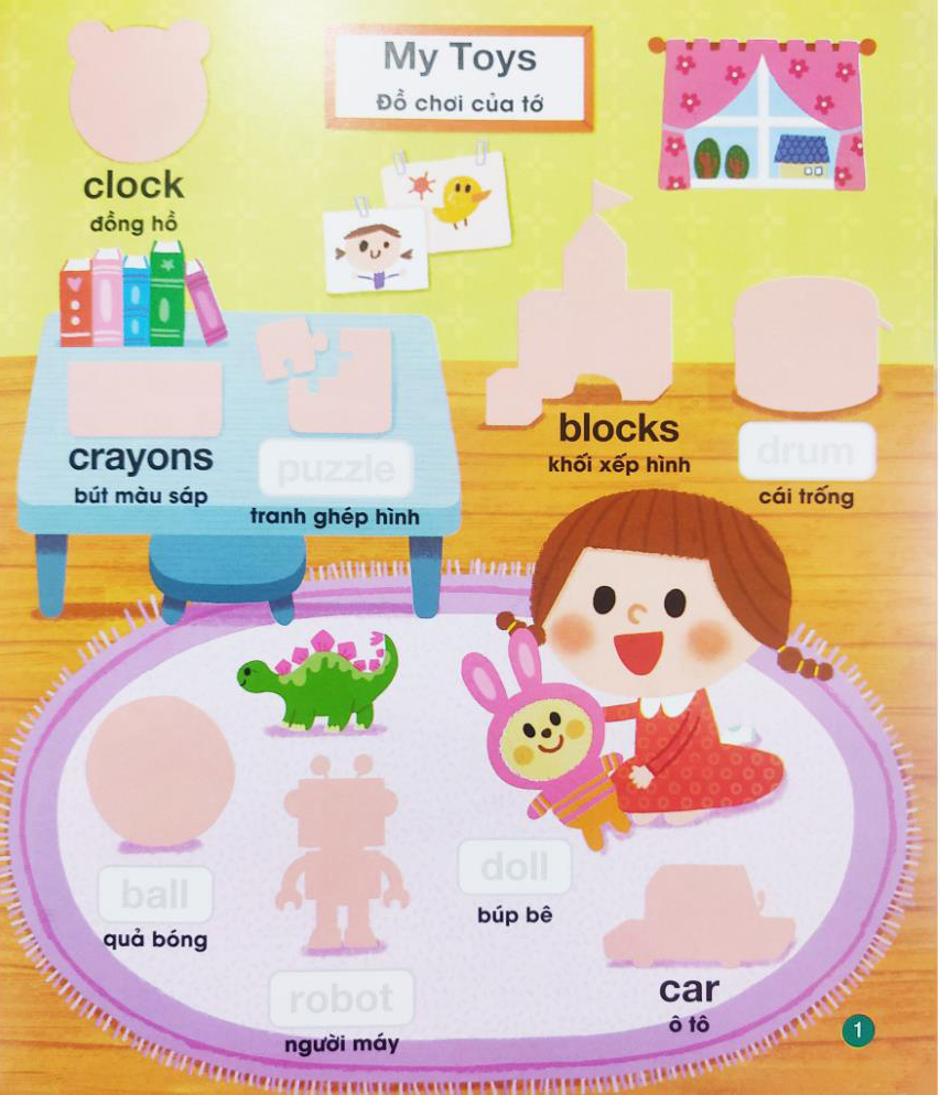 bé vui học tiếng anh cùng sticker - first words - những từ vựng đầu tiên