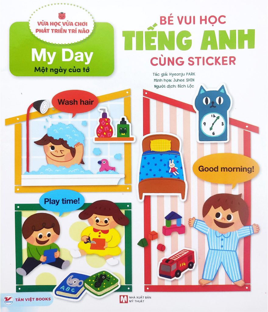 bé vui học tiếng anh cùng sticker - my day - một ngày của tớ