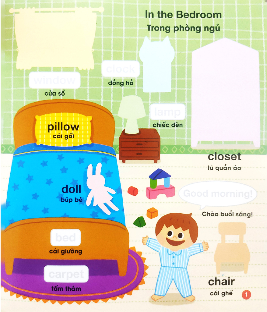 bé vui học tiếng anh cùng sticker - my day - một ngày của tớ