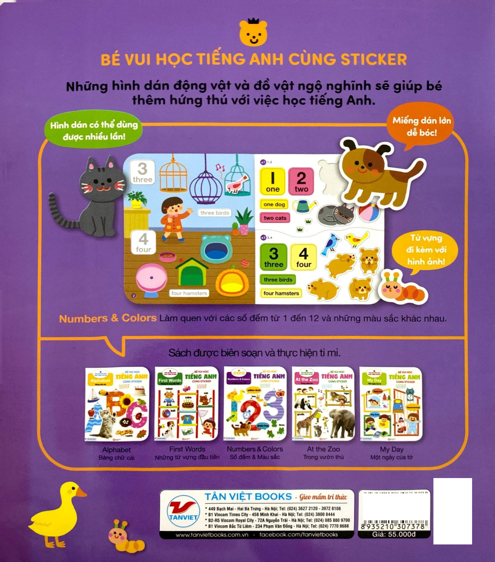 bé vui học tiếng anh cùng sticker - numbers and colors - số đếm và màu sắc