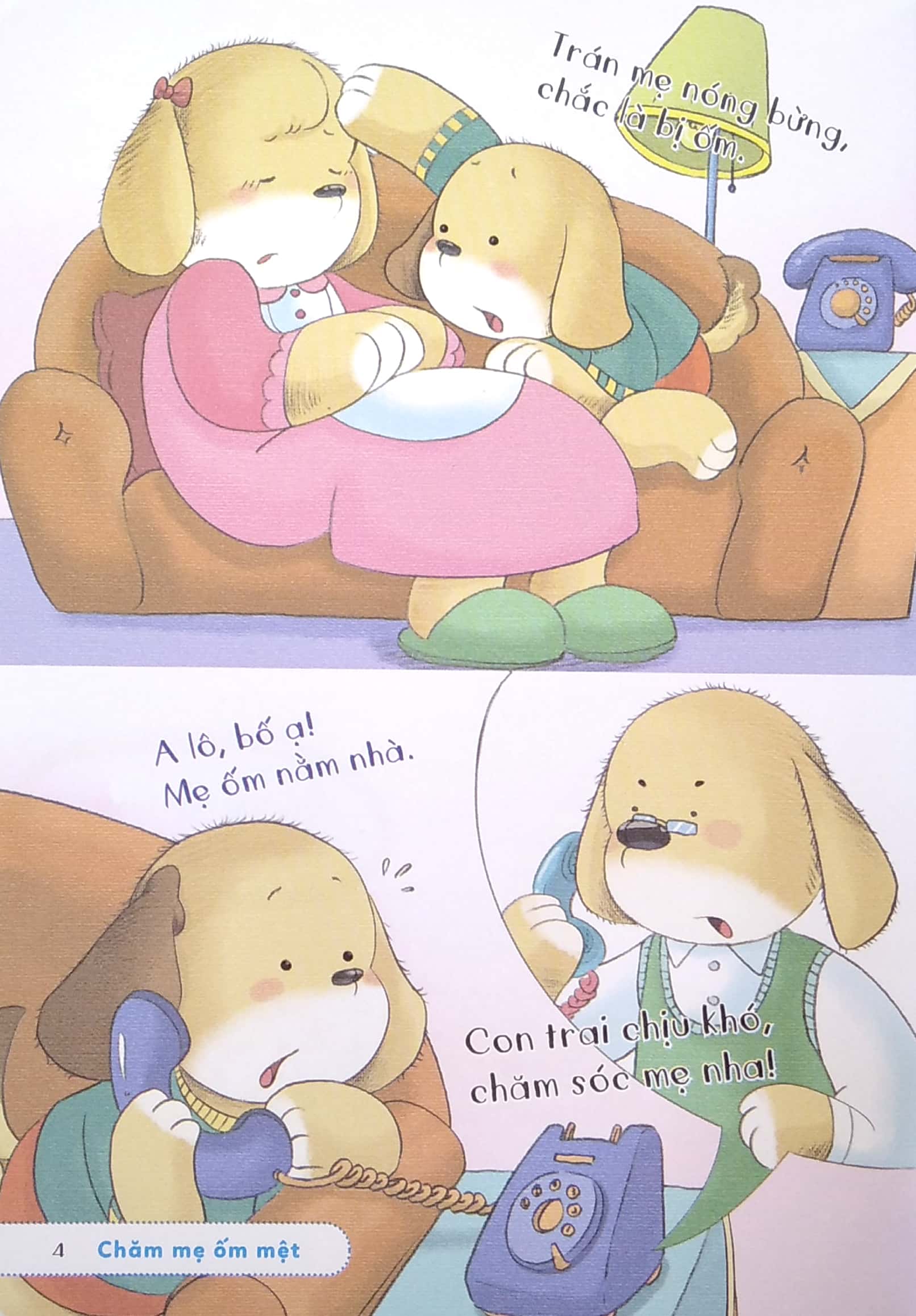 bé yêu ngoan ngoãn giỏi giang - chăm mẹ ốm mệt