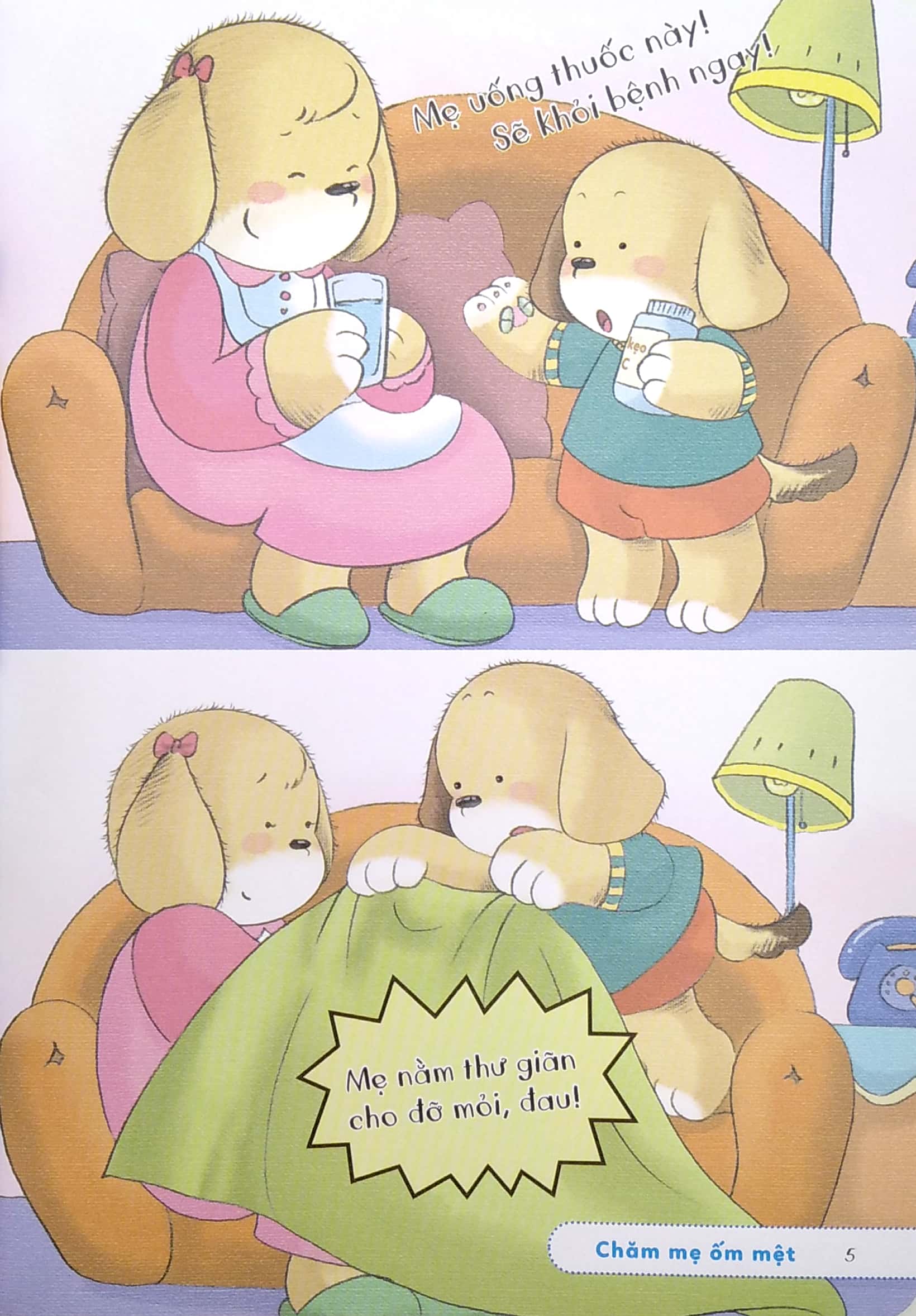 bé yêu ngoan ngoãn giỏi giang - chăm mẹ ốm mệt