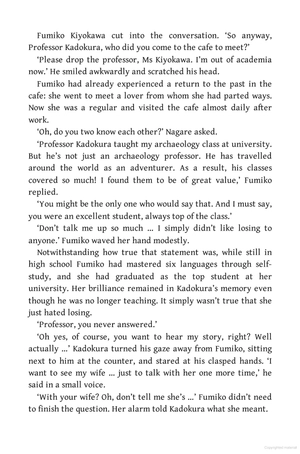 before the coffee gets cold 4: before we say goodbye