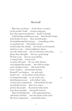 beowulf: dual language and new verse translation