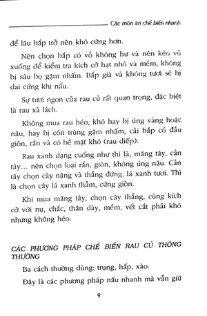 bếp thời hiện đại - các món ăn chế biến nhanh