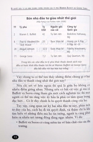 bí quyết đầu tư và kinh doanh chứng khoán của các tỷ phú warren buffet & george soros (tái bản 2020)
