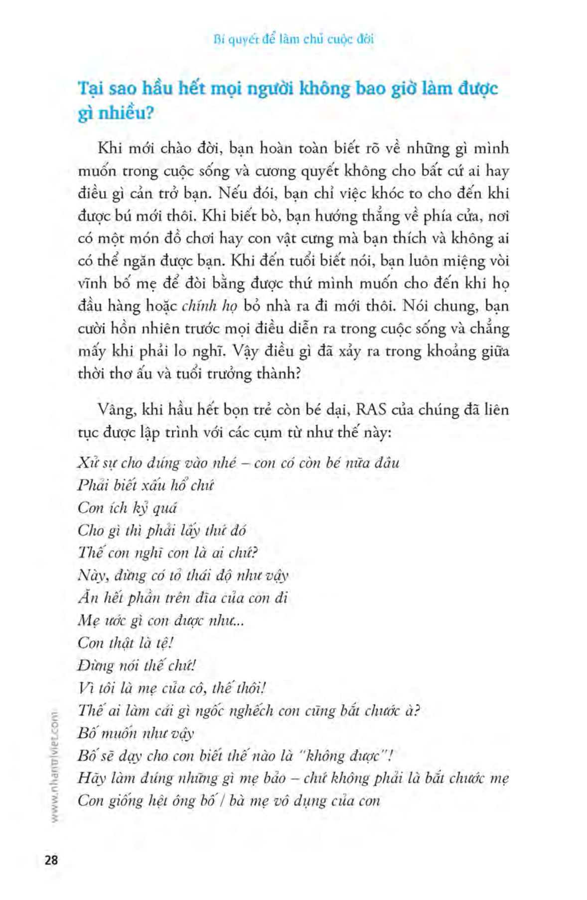 bí quyết để làm chủ cuộc đời và trở thành con người như bạn muốn