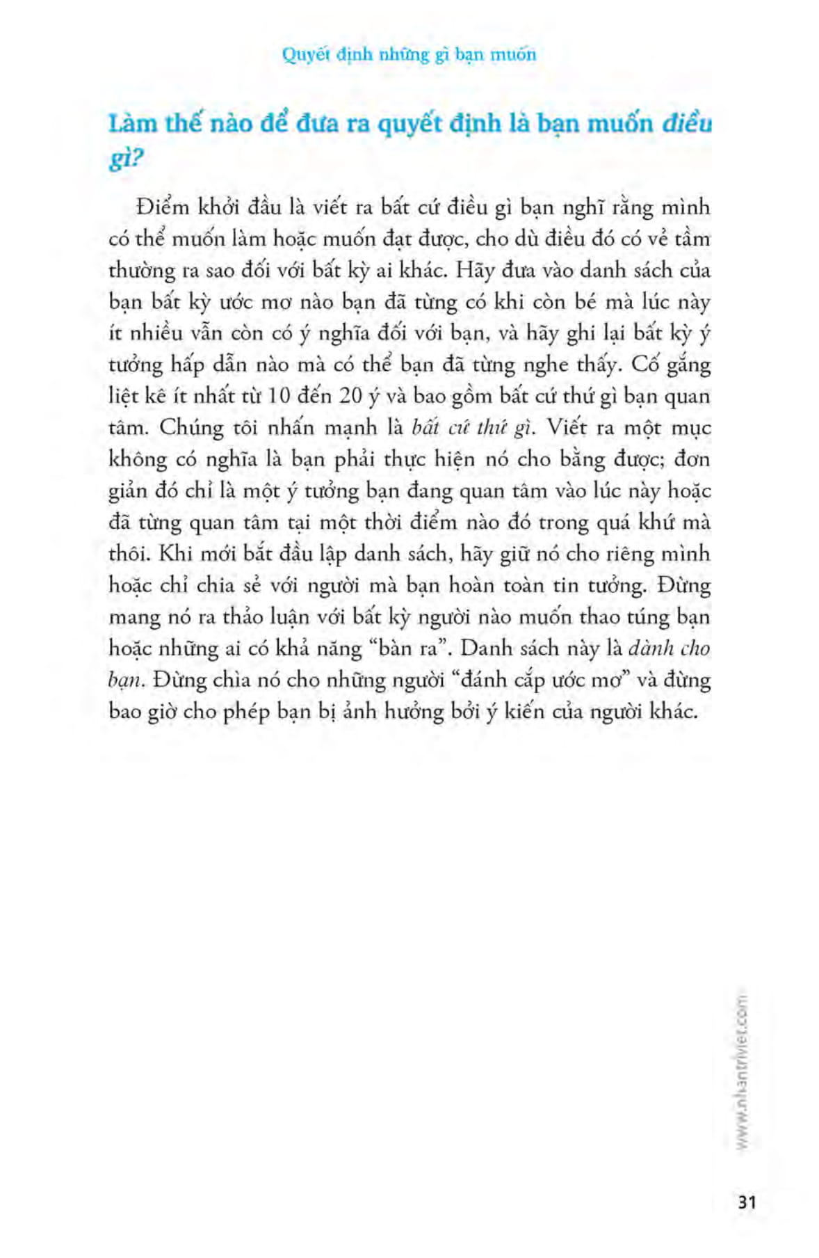bí quyết để làm chủ cuộc đời và trở thành con người như bạn muốn