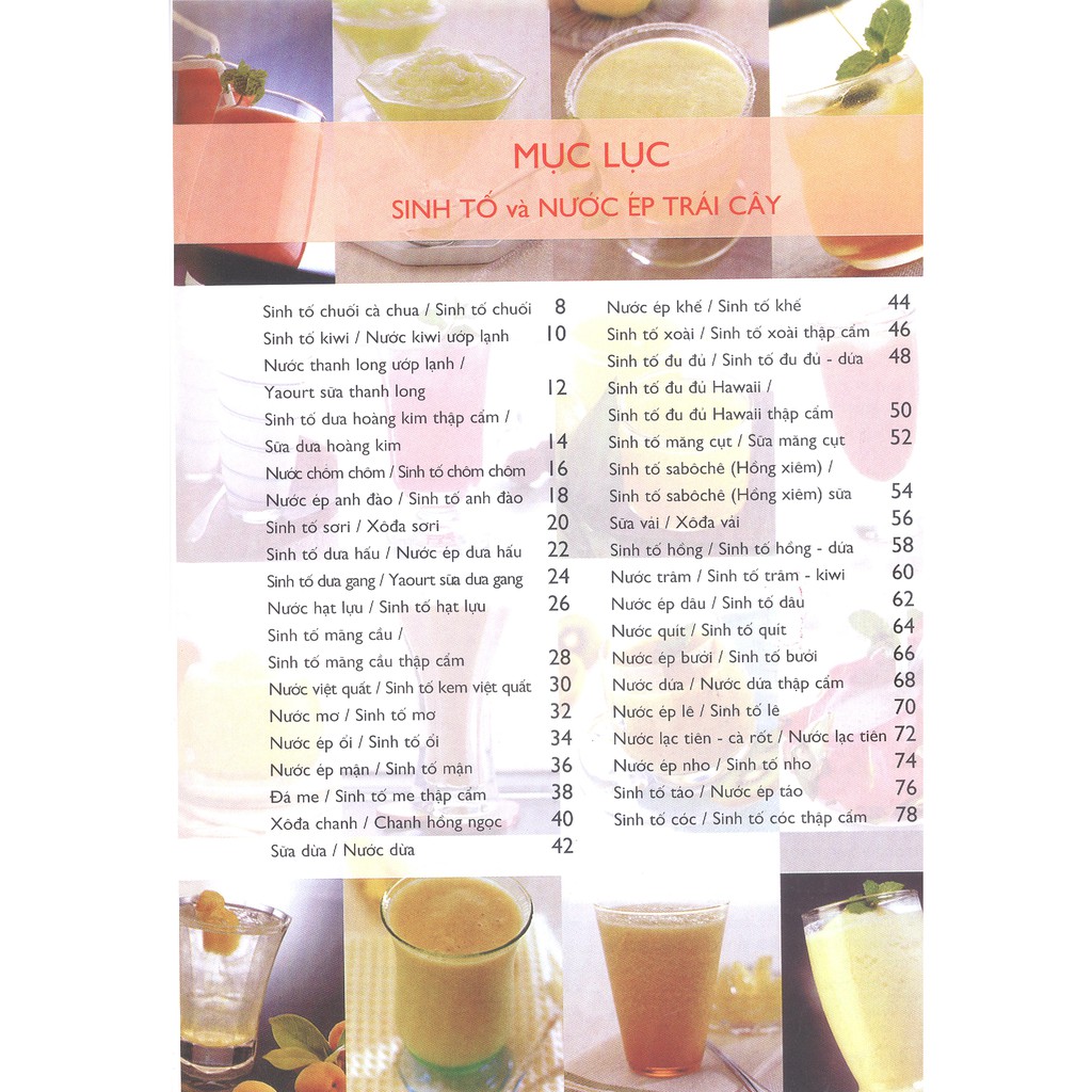 bí quyết pha chế sinh tố & nước ép trái cây (tái bản)