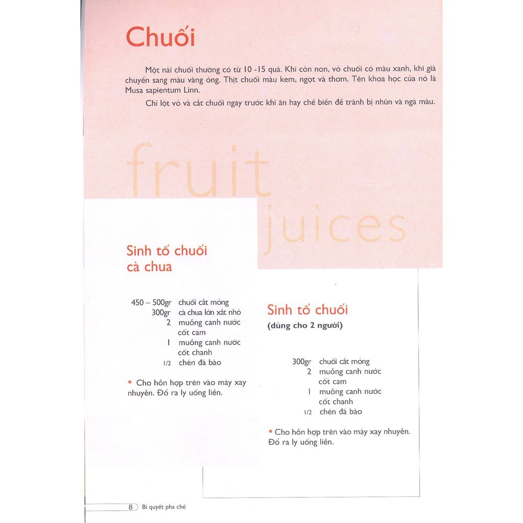 bí quyết pha chế sinh tố & nước ép trái cây (tái bản)