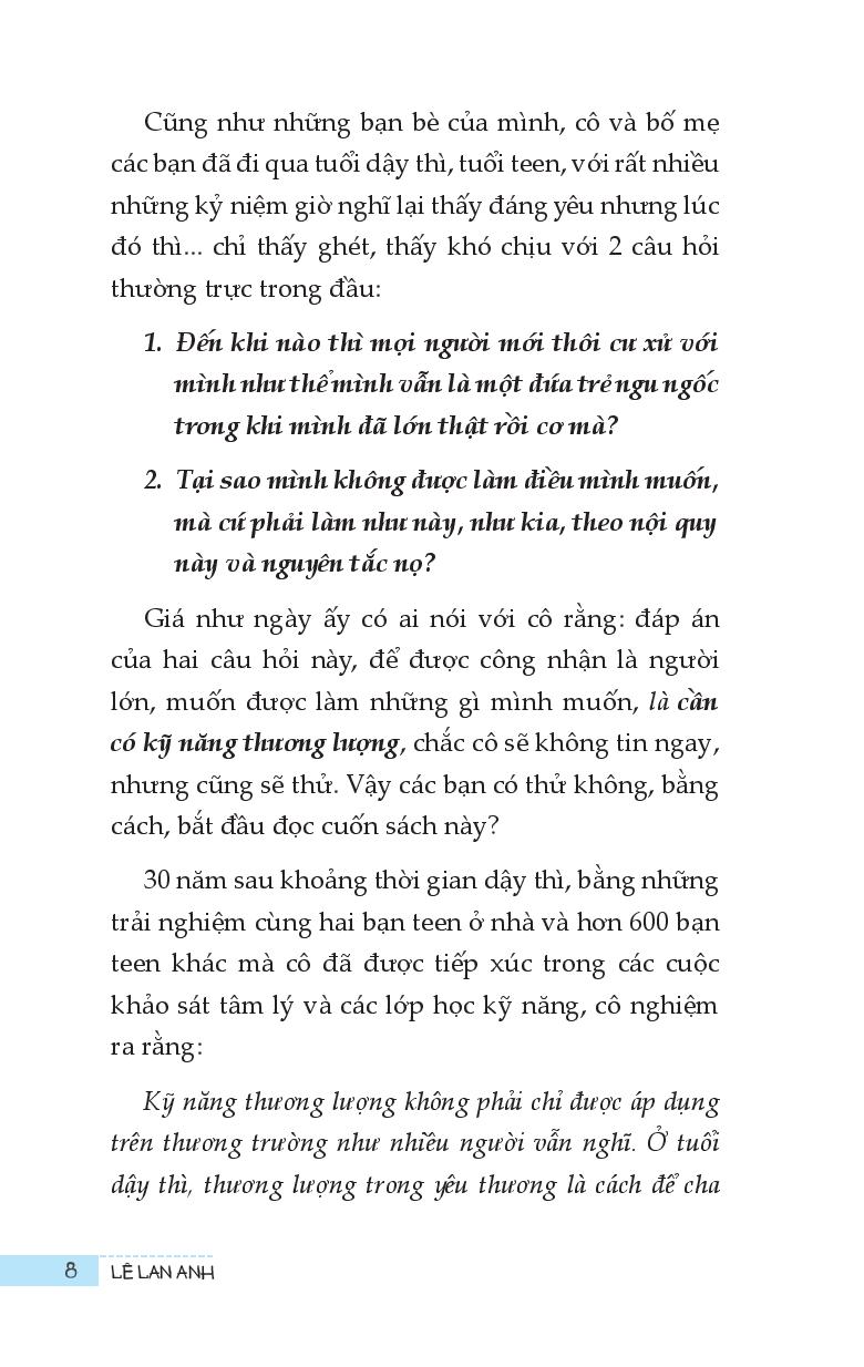 Bí Quyết Thương Lượng Cho Tuổi Dậy Thì